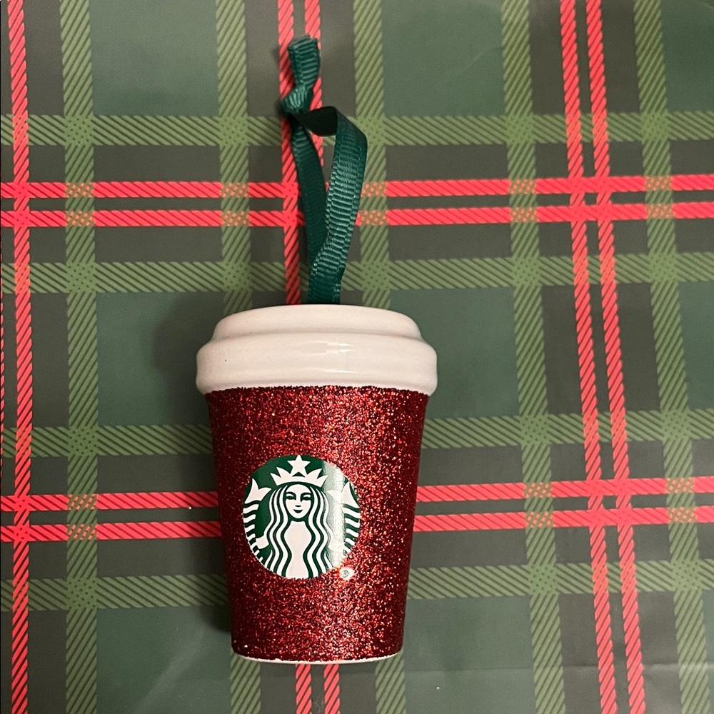 Starbucks Red Glitter Cup Ornament